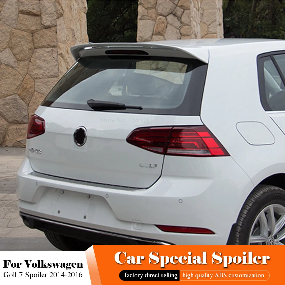Черный спойлер для Volkswagen Golf 7 2014-2016 АБС-пластик неокрашенный задний багажник