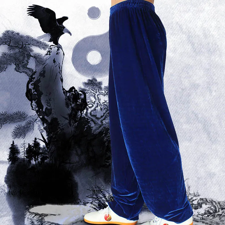 Зимние штаны Taiji теплые утолщенные для йоги спортивные занятий Тай Чи мужские и