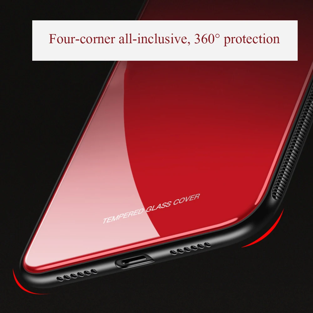 Чехол для телефона из закаленного стекла iPhone X XR XS MAX 8 7 6 6S Plus мягкий жесткий