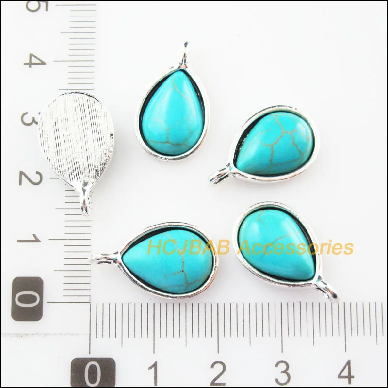 Модные 12 шт. в упаковке ретро тибетский серебряный капли слез из камня для