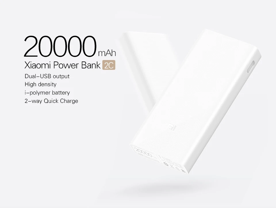 Xiaomi Mi внешний аккумулятор емкостью 20000 мА/ч 2C с двумя usb-портами Двусторонняя Быстрая зарядка PLM06ZM внешний аккумулятор