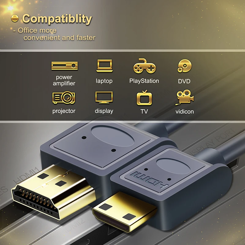 Кабель HDMI Cabletime Mini 2 0 A to C 4K60Hz 1080P сверхскоростной для HDTV sumsung Sony проектора ноутбука