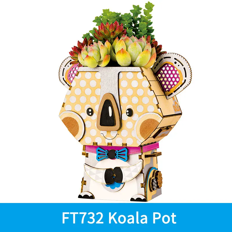 FT732 Robotime DIY цветочные горшки 3D деревянные головоломки домашний декор сборка модели Строительный набор игрушки для детей Audlt Прямая поставка - Цвет: FT732