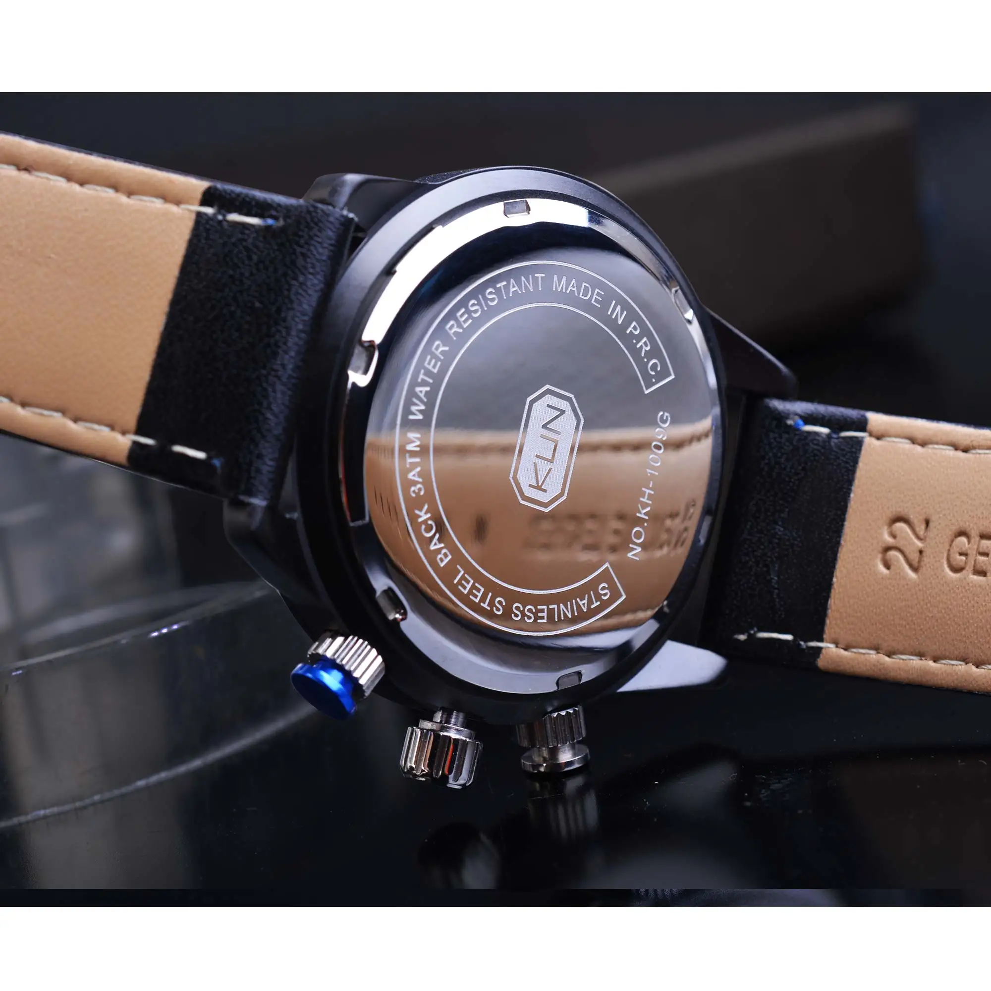 Blue Men Casual Sport Watch Male Calendar Stopwatch Quartz Waterproof Genuine Leather Band Relogio Masculino Clock Dropship Hour | Наручные