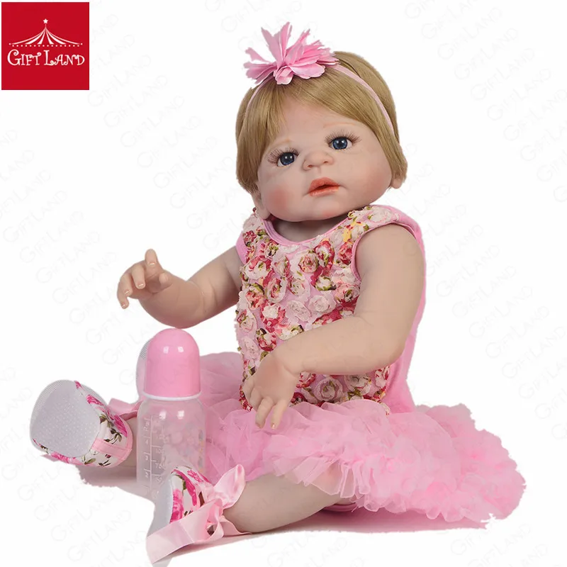 Новинка 2019 года силиконовые Reborn Baby куклы розовый 23 дюймов прекрасная кукла
