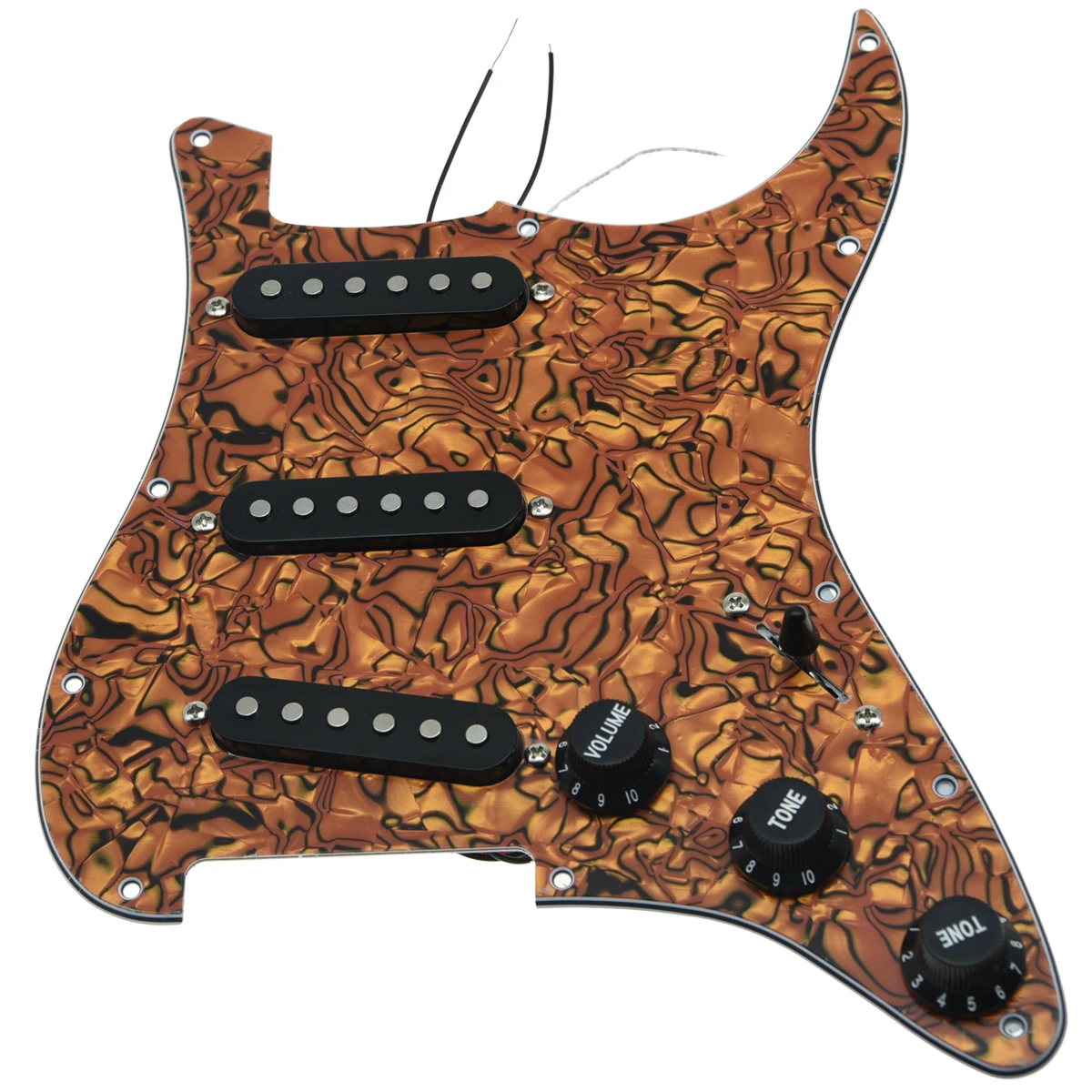 Tiger Stripe-BK KAISH различные пользовательские Strat Pickguard Prewired ST SSS Pickguard с керамическими звукоснимателями подходит для Fender загруженный Pickguard - Цвет: Tiger Stripe-BK