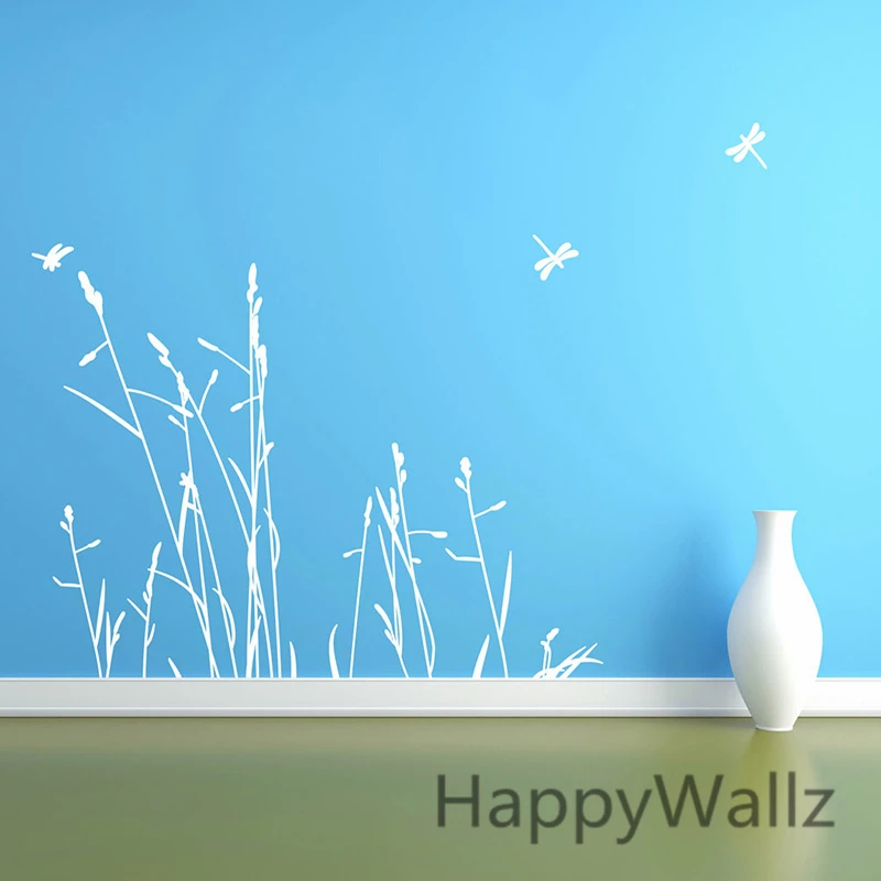

Reed Wall Sticker Beautiful Reed Wall Decal DIY Decorative Reed Stickers Flower Wallpapers F60