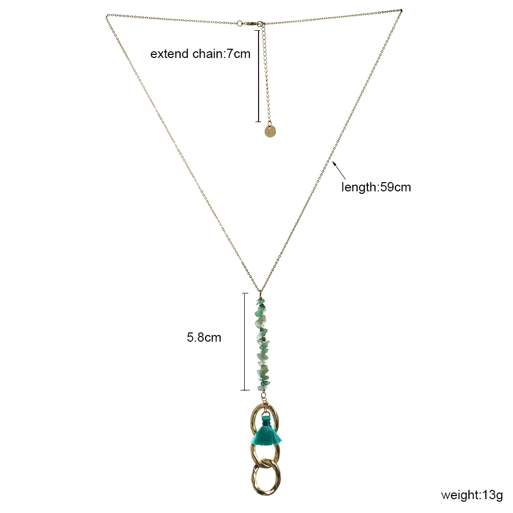 BOJIU длинное ожерелье с подвеской из натурального камня кораллового цвета для