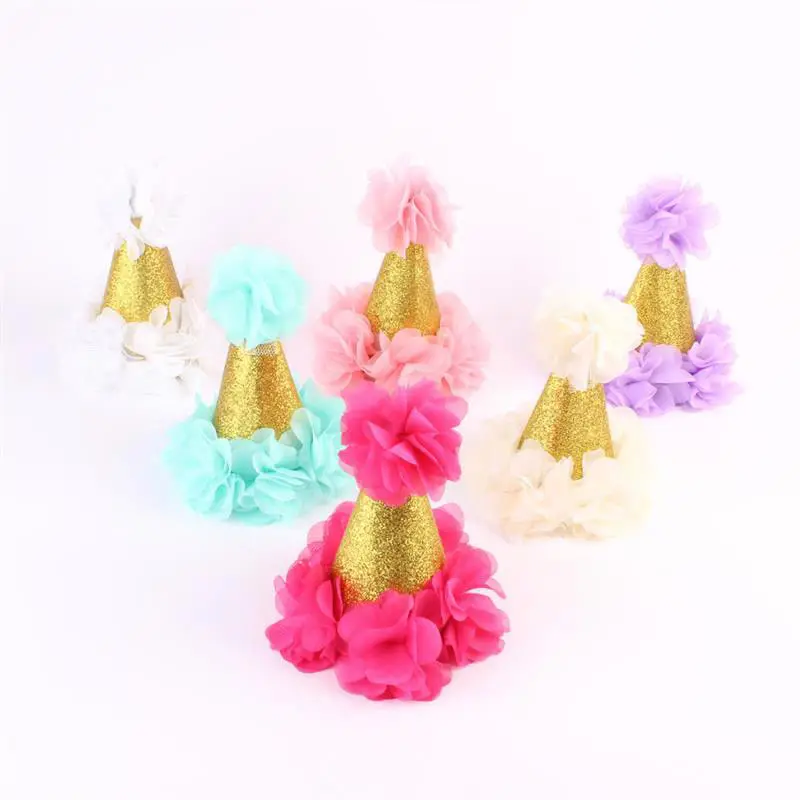 Мини-повязка на голову блестящая золотая корона с милыми цветами Тонкая Повязка