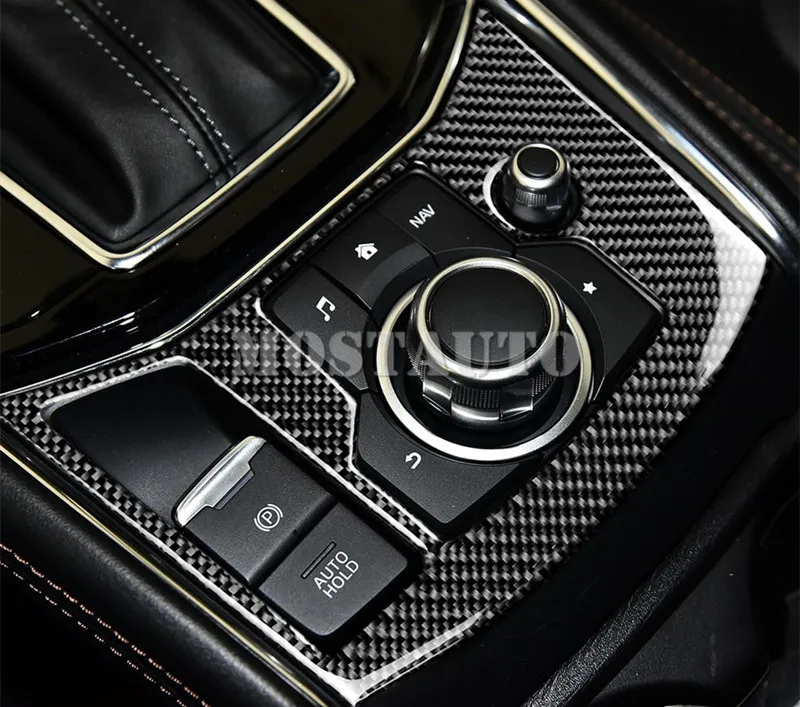 

For Mazda CX-5 KF Carbon Fiber Console Gear Box Multimedia Trim Cover 2017-2019 1pcs Car Accessories Interior Car Decor
