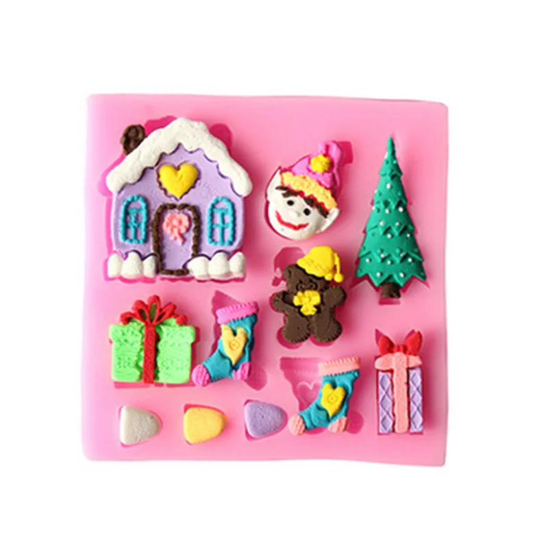 1 шт. 3D Рождественская елка дом силиконовые помады плесень силиконовых форм для