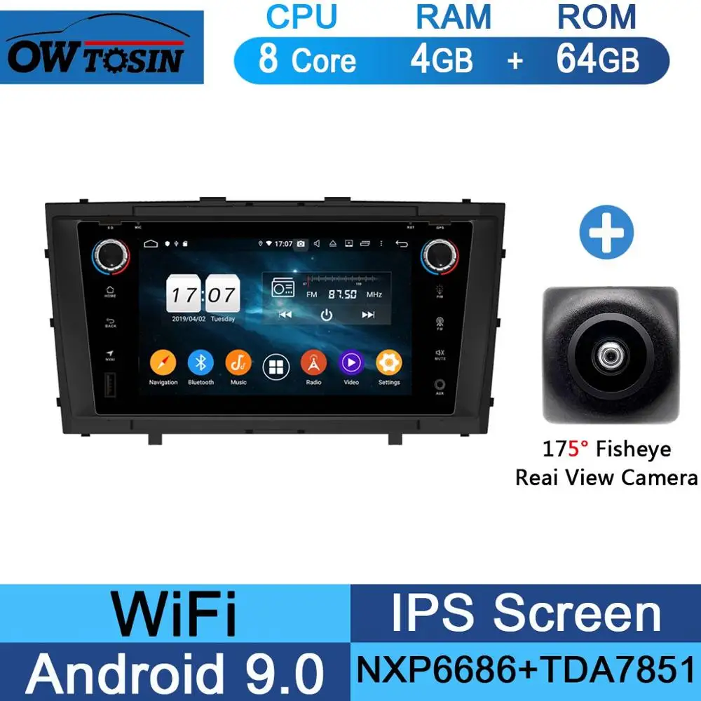 64G Fisheye Camera " ips 8 Core, 4 Гб+ 64G Android 9,0 автомобиля DVD навигационный GPS радиоприемник для Toyota Avensis 2009 2010 2011 2012 2013 DSP CarPlay попугай BT - Цвет: 64G Fisheye Camera
