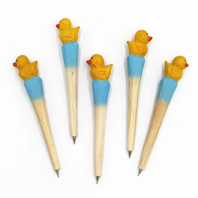 Coloffice ручная работа креативная резьба по дереву уродливый утенок желтая утка