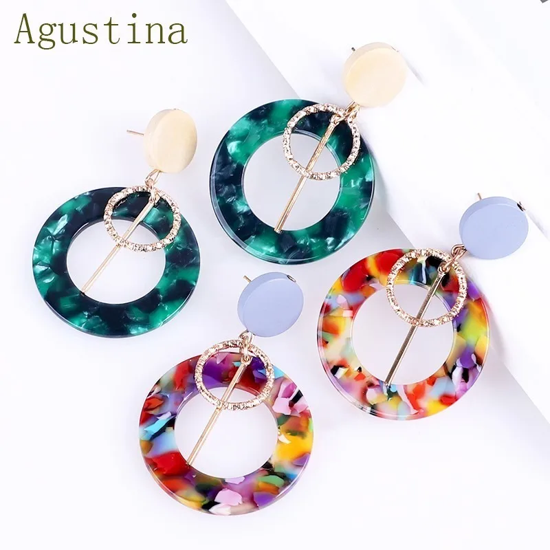 Серьги модные ювелирные женские деревянные серьги богемные Висячие полимерные