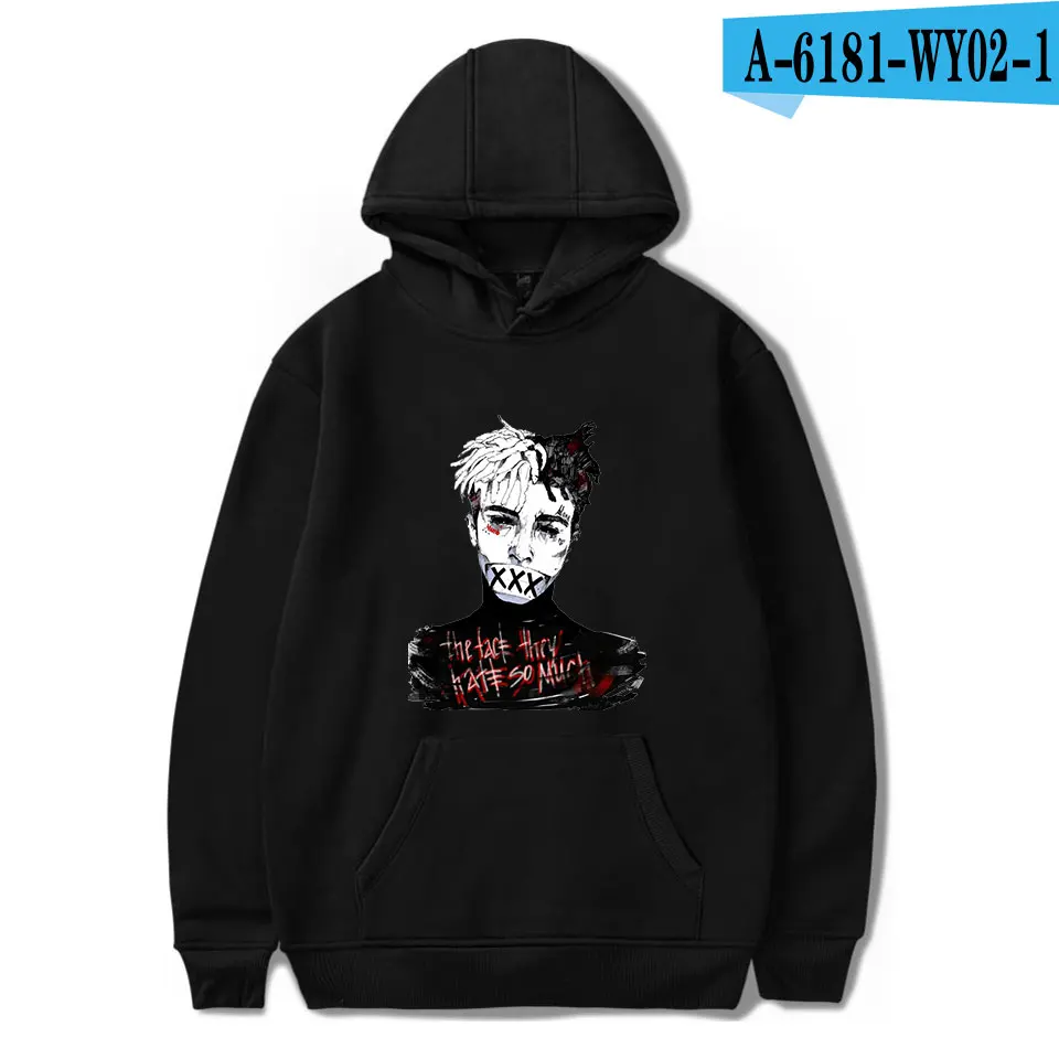 BLACK Новое поступление XXXTentacion толстовки для мужчин и женщин Повседневный пуловер уличная Толстовка Sudadera Hombre Harajuku мужская толстовка с капюшоном женские топы - Цвет: BLACK