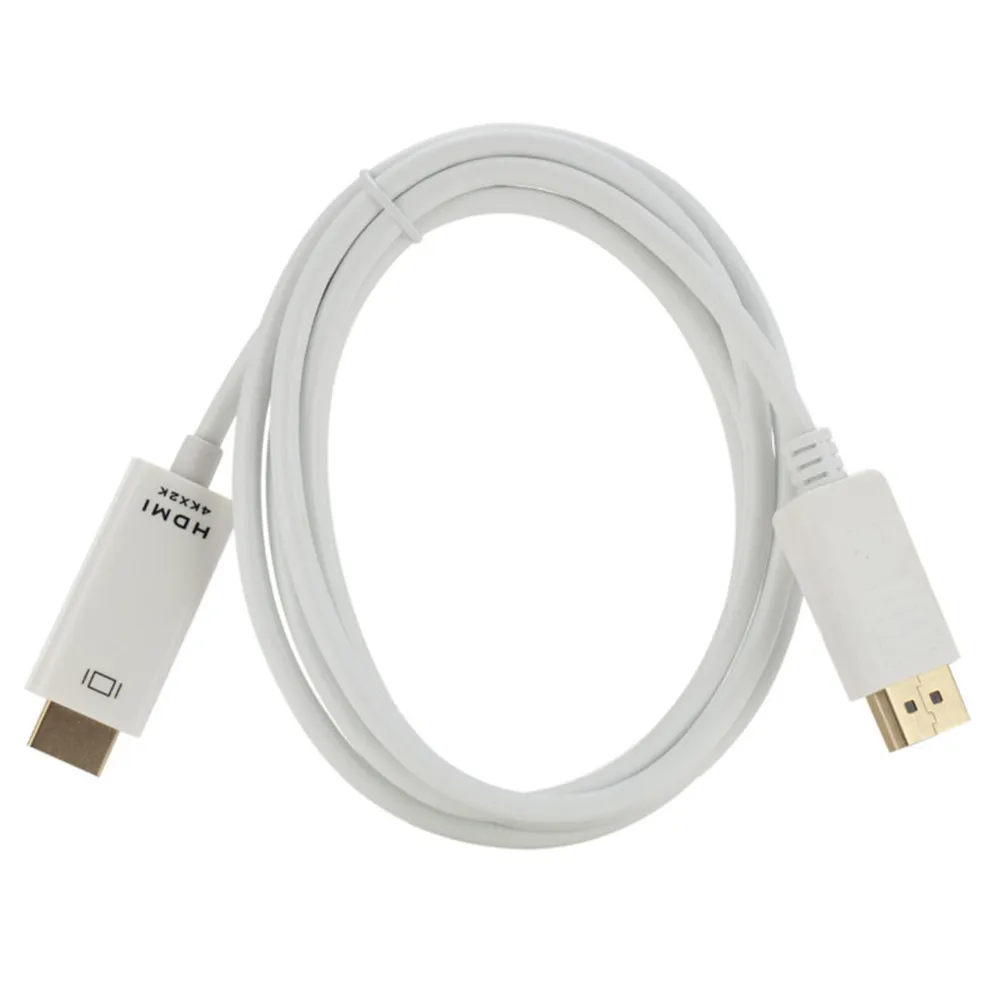 White 1,8 м 6 футов Дисплей порт HDMI кабель 4K x 2K позолоченный Дисплей порт Адаптер DP к HDMI кабель Шнур для MacBook Air Dell монитор - Цвет: White