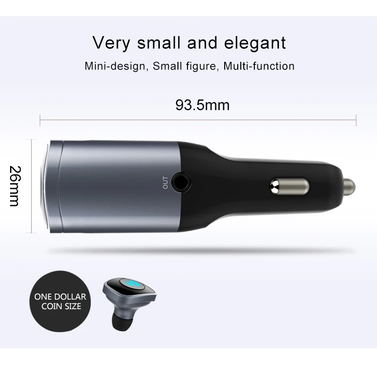 Fdoman, автомобильная bluetooth-гарнитура, комплект громкой связи с 5 В/2,1 А, быстрое USB зарядное устройство, поддержка AUX, аудио выход