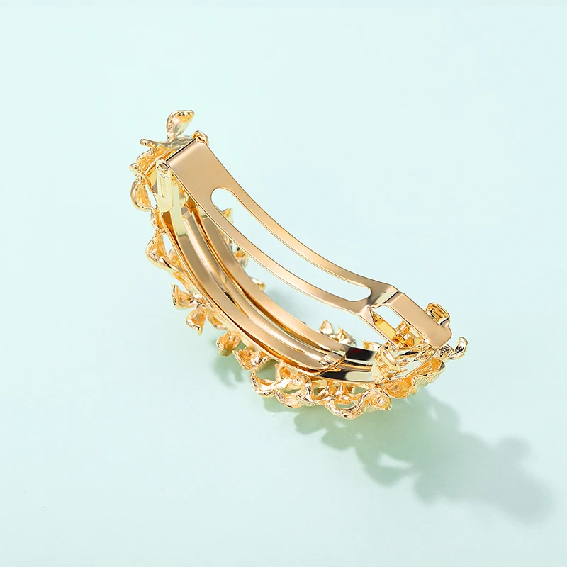 

CHIMERA Metal Leaf Hair Clips Gold Arch Barrettes Accessories for Women Vintage Hair Pins Hairgrip Headwear Simple Ponytail Clip