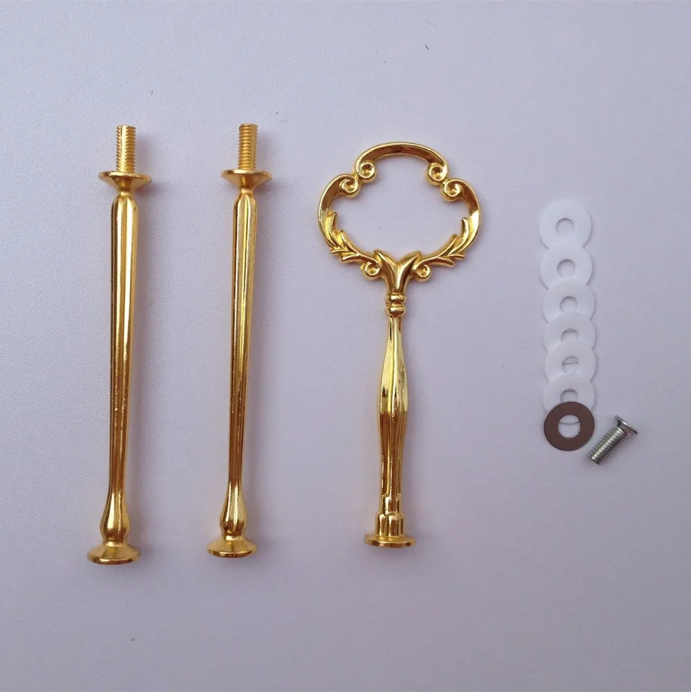 3 комплекта золотого цвета уровня подставка для торта дисплея ручка фитинги