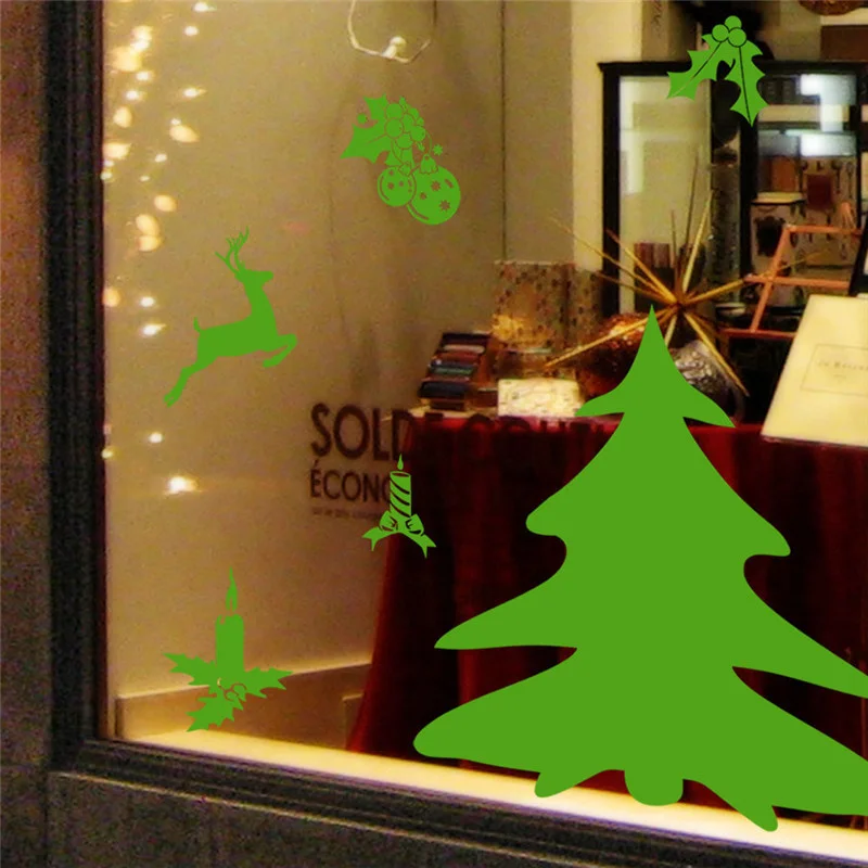 Рождественская елка Эвергрин наклейки на стену для магазина украшение дома