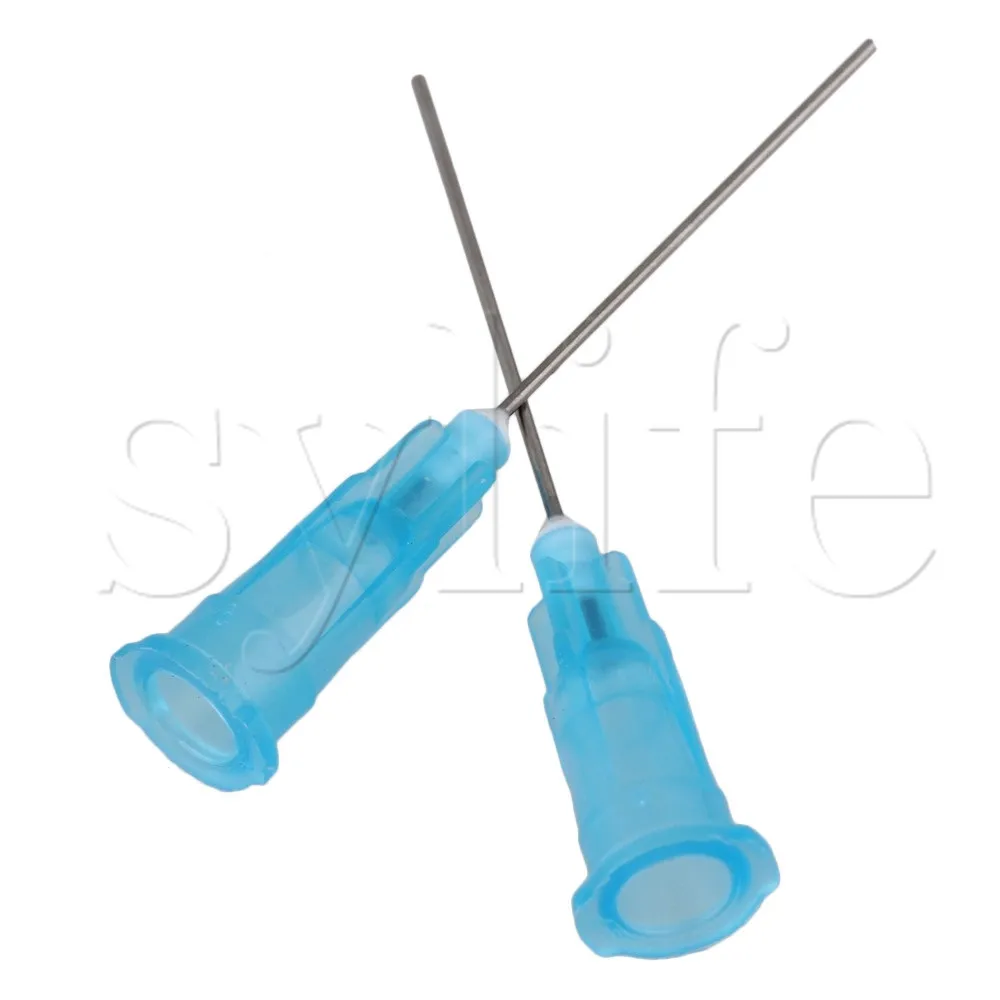 

100xStuck Connector Dispensing 1" 23Ga Stainless Steel Blunt Needle Blue