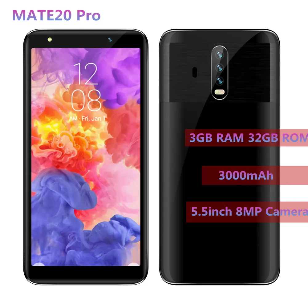 Mate20 Pro 18:9 5 дюймовый мобильный телефон 3g ram 32G rom Android смартфоны WCDMA разблокированный