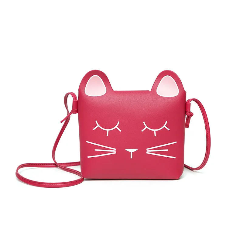 2019 New Fashion Children's Crossbody messenger Shoulder Bag Women's mobile coin purse small Leather Cat cute cartoon bag Girl |