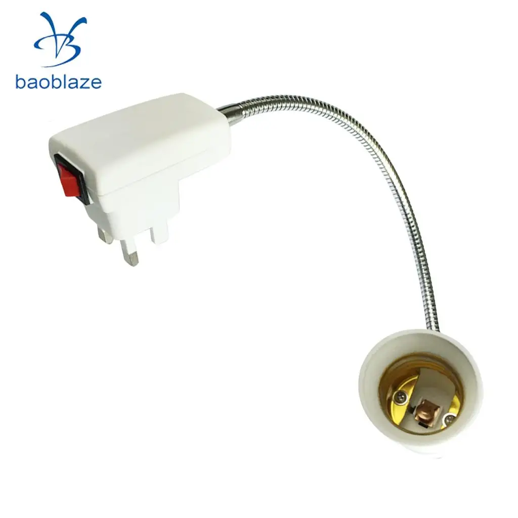 Патрон для светодиодной лампы E27 Гибкий адаптер с переключателем ВКЛ./ВЫКЛ. 40 см