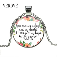 verdve psalm 119 114 bible verse necklace you are my refuge and my shield i have put my hope in your word christian quote gifts