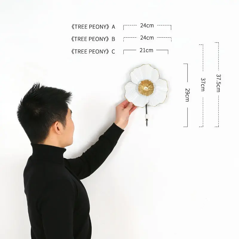 

Modern Wrought Iron Coat Hook Wall Hanging Decoration Door 3D Metal Flower Key hook Wall Mural Crafts Bathroom Wall Hanger Decor