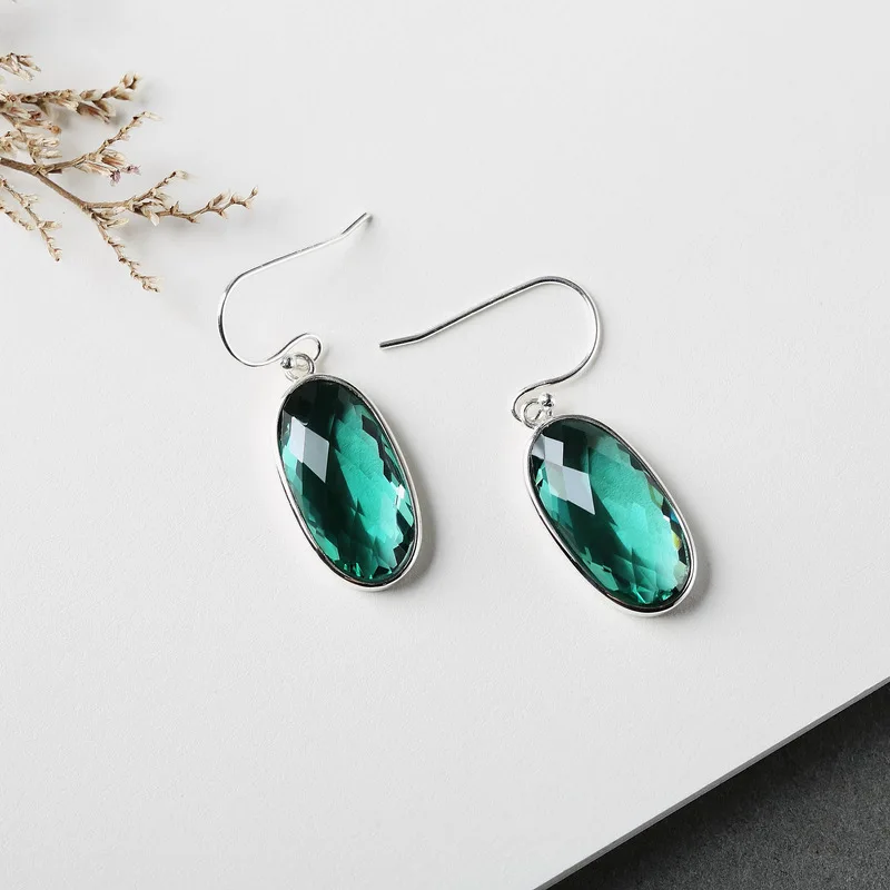 Серебро 925 серьги из натурального камня этнические изумрудные для женщин зеленый