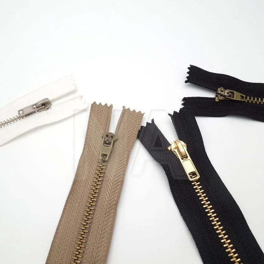 #4 Белый Черный Хаки Швейные металлические молнии короткие закрытые высокого