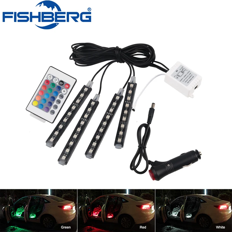

4x 9LED 12V Car styling Interior Dash Floor Foot Decoration Light Lamp Cigarette LED Atmosphere Lights Decorative Lamp Bulb