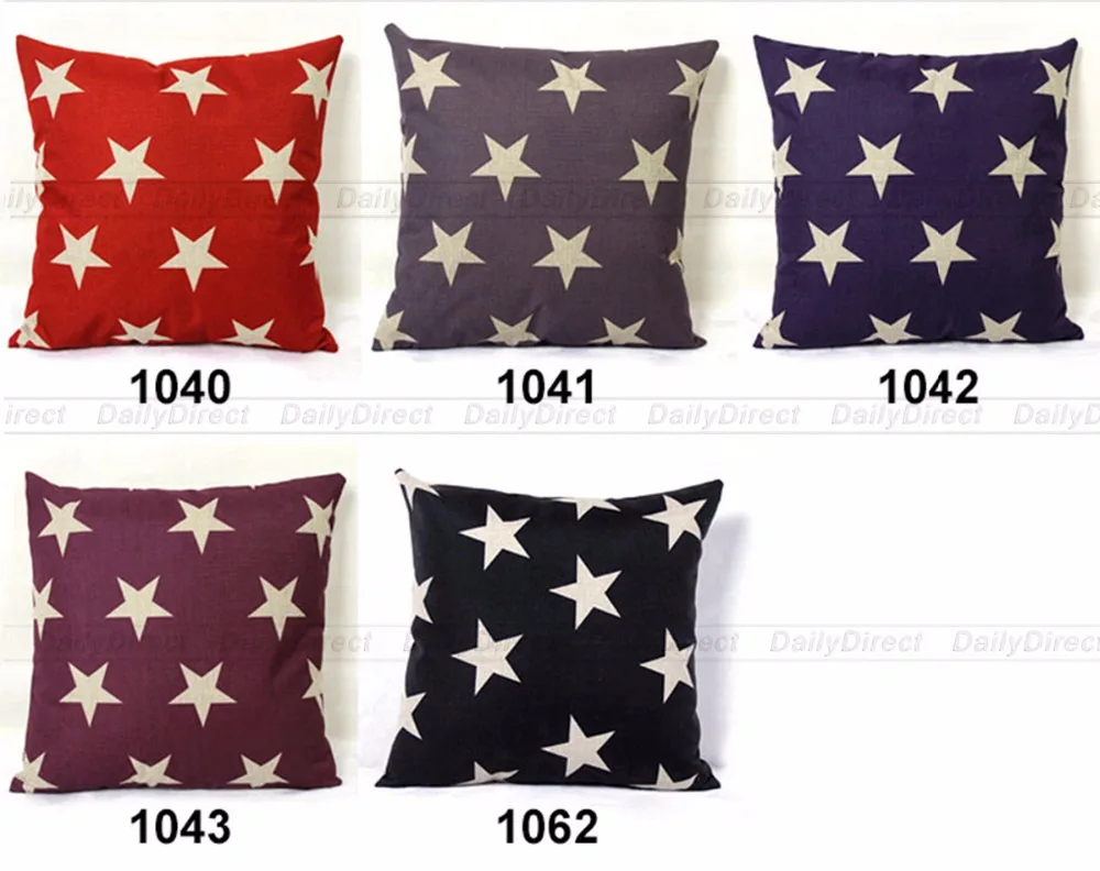 

Various Cushion Case Colorful Stars Composite Linen Pillow Cover 42x42cm Home Decoration Scatter Cushion Bedding Case