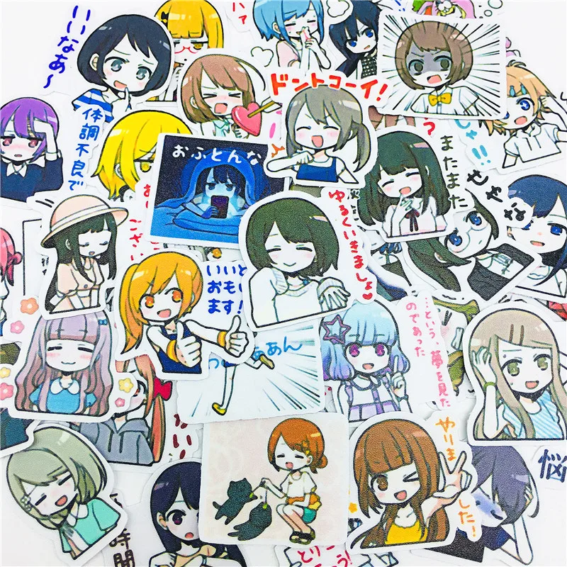 38 шт. наклейки на лицо в виде японской Девушки | Игрушки и хобби