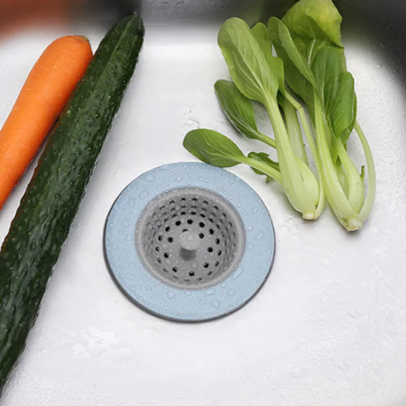 Ситечко для раковины, силиконовые кухонные аксессуары, 1 шт., дренажный душ для ванной, пшеничная солома, канализационный фильтр для волос, дуршлаг для раковины