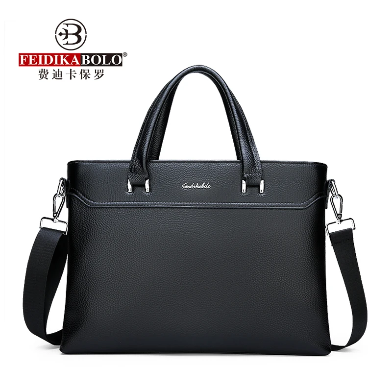 FEIDIKABAOLUO  High Quality First Layer Cowhide Men's Handbag New Fashion  Briefcase Casual Wild Shoulder Messenger Bag