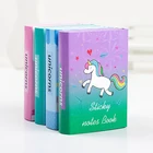 Блокнот для вечерние меток с милым мультяшным единорогом, 6 складных стикеров, стикеры для заметок закладки для блокнота, блокноты для записей, подарочные канцелярские принадлежности