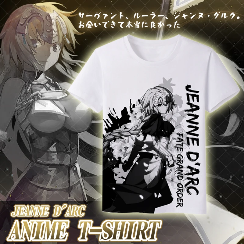 MGFHOME Anime JK Fate Grand Order FGO Ruler Jeanne dArc Cosplay Shirt Joan Of Arc Impression T-Shirt Tops Tee Women Men t shirt