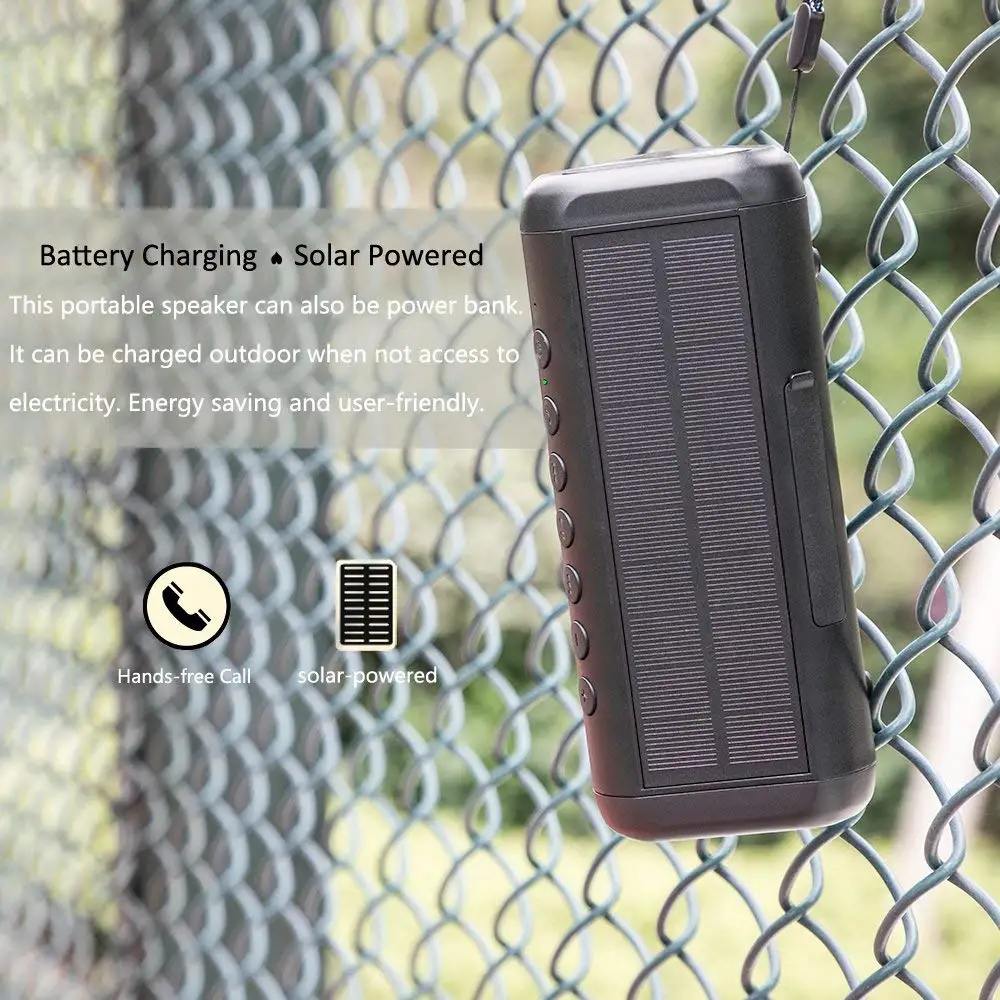 30 часов воспроизведения 12 Вт портативный динамик бас Bluetooth солнечной энергии