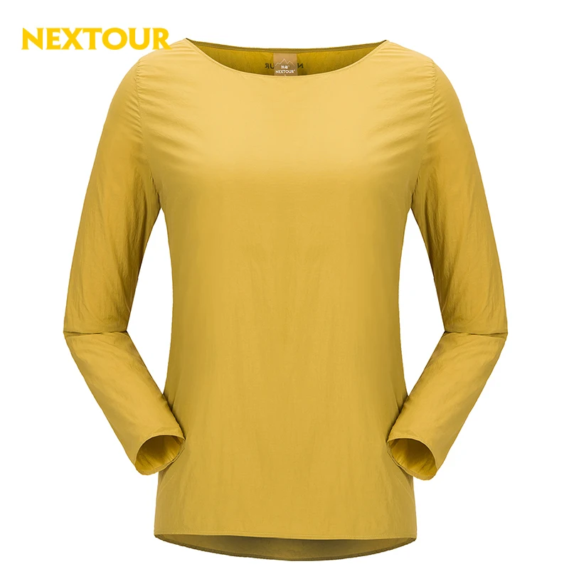Nextour Открытый Для женщин Quick Dry Твердые Цвет Лодка шеи Блузка Футболки для девочек