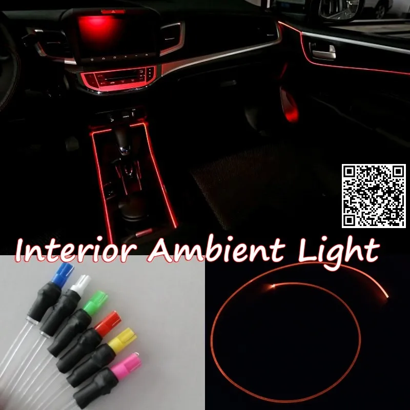 Car Interior Ambient Light Panel illumination For Car Inside Cool Strip Light Optic Fiber Band For KIA Forte K3 2009-2017