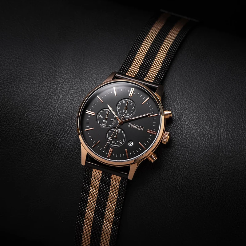 BAOGELA хронограф мужские часы лучший бренд класса люкс кварцевые из нержавеющей