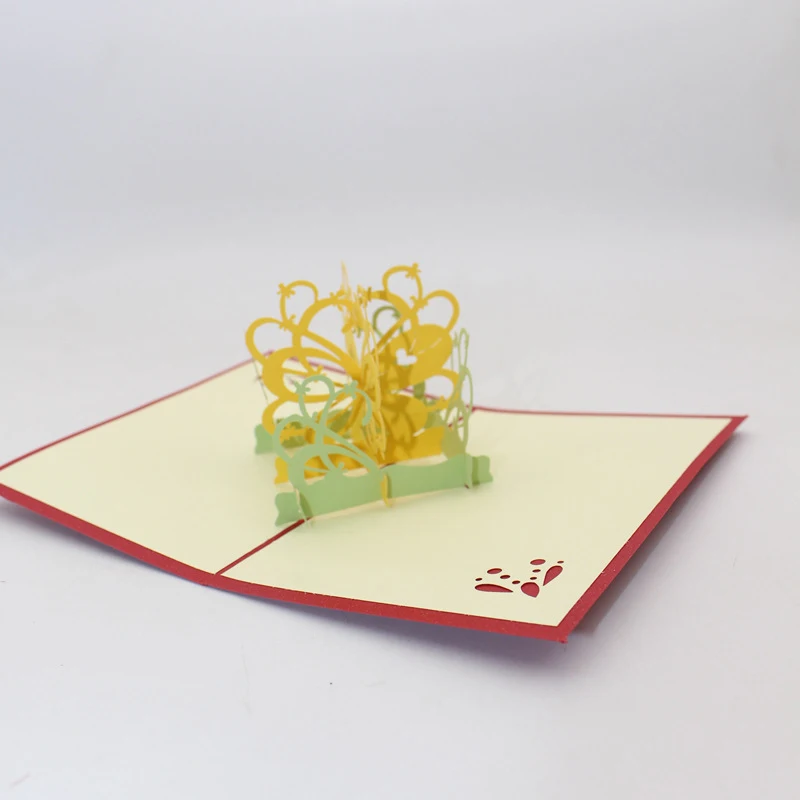 3D китайские благословения бабочки любовь цветы бумажные пригласительные