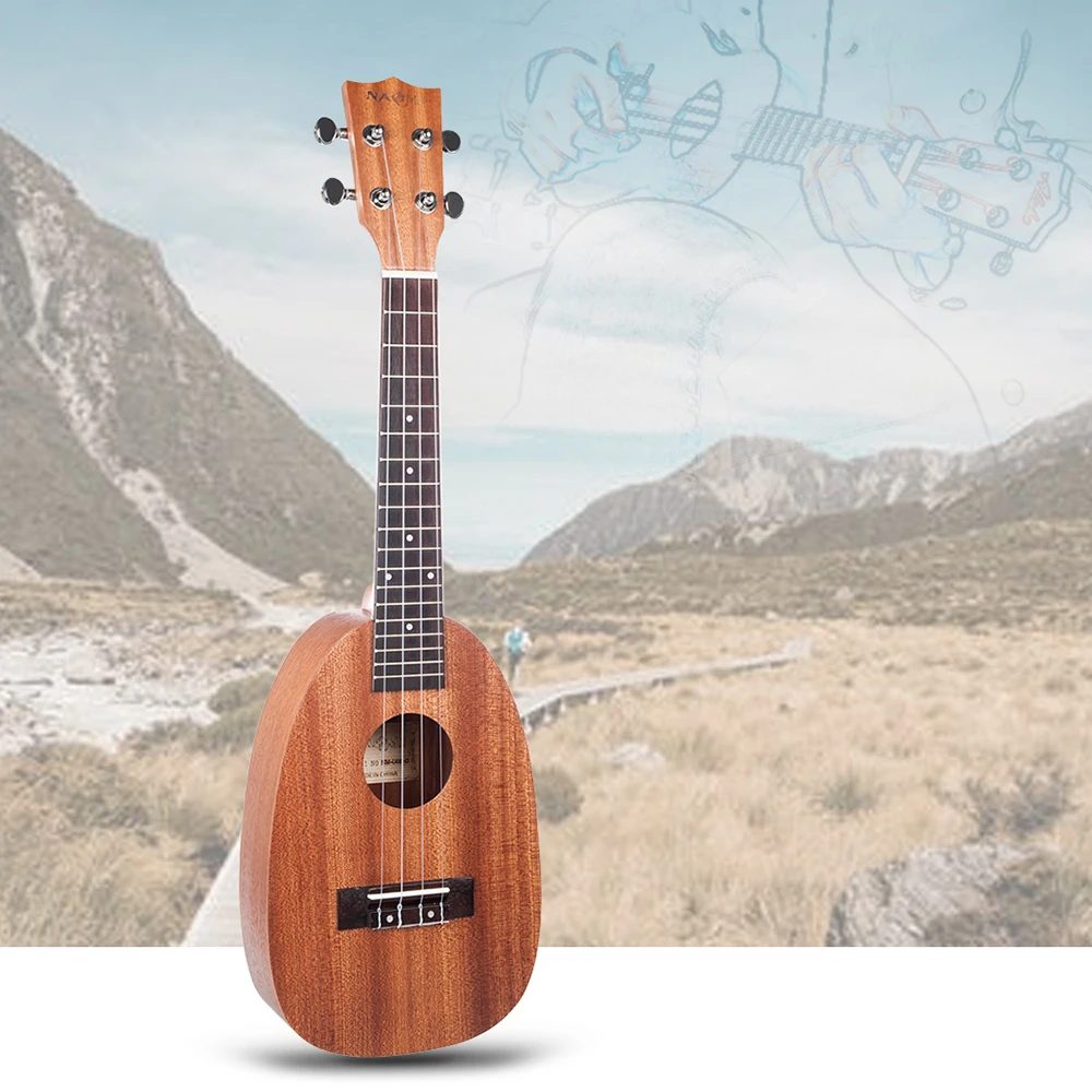 Наоми 26 дюймов укулеле форма ананаса Sapele Topboard задняя панель пластиковая гайка порожек из розового дерева Ukeleles для малышей детей начинающих