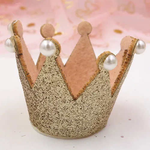 Champagne DIY Девушки Корона Hairband Головные уборы Интимные аксессуары детские блестящие Симпатичные принцесса Дети Тиара повязка DIY куклы ремесла Корона - Цвет: Champagne