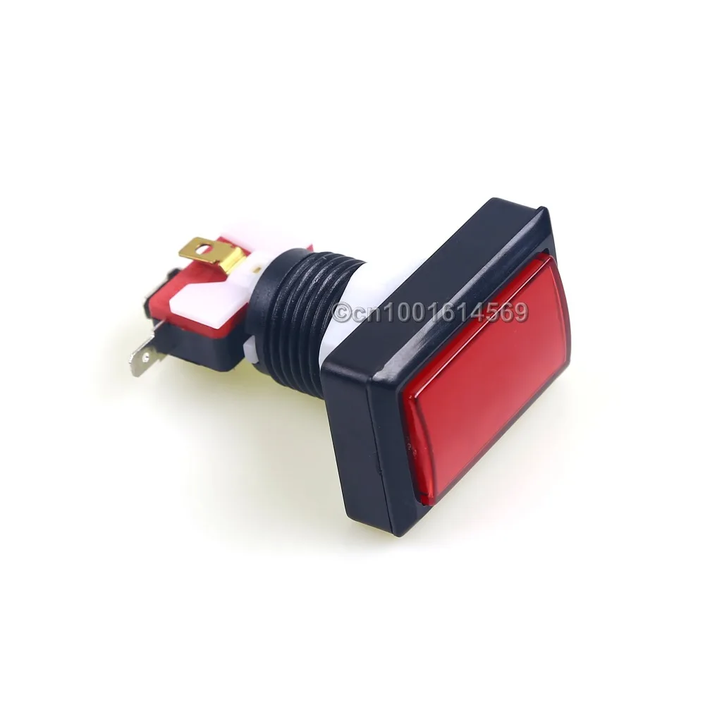 

50mm*33mm 8pcs/lot 5V Rectangular LED Illuminated Arcade Push Button with Microswitch To Beatmania Iidx Video Games & MAME - Red