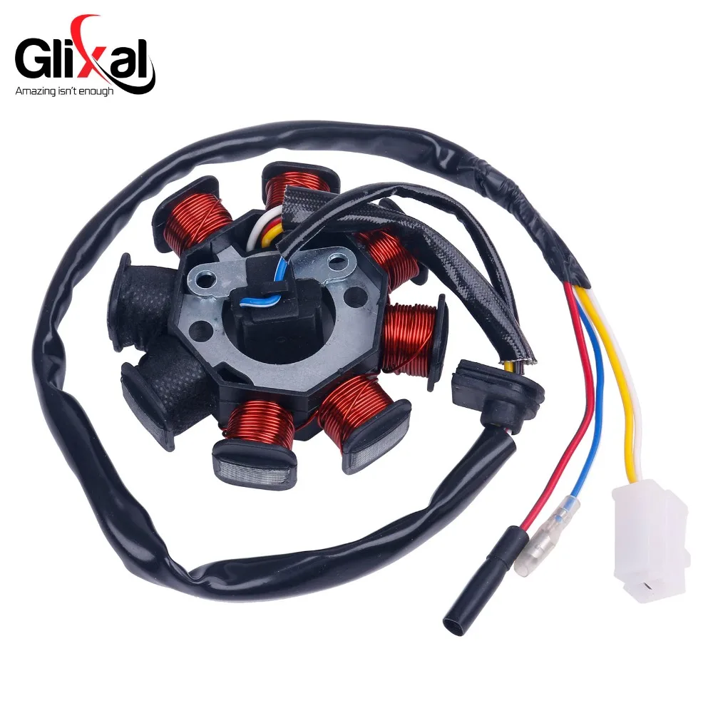 Glixal GY6 49cc 50cc 8 катушка Магнето генератор Статор для 139QMB 139QMA китайский скутер мопед