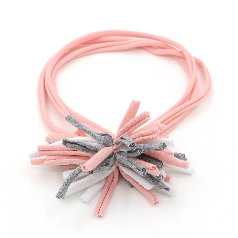 GZHilovingL Fashion Spring And Summer Satin Baby Girl Pom Elastic Headbands Cotton Tassel Flower Headband For Newborn | Детская одежда