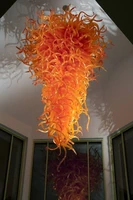 large orange crystal chandelier free air shipping modern art glass hand blown glass chandelier light
